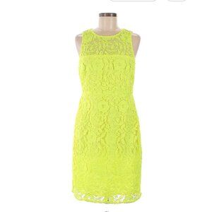 J.Crew Collection Lace Sheath Dress in Neon Yellow
